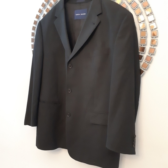 TOMMY Hilfiger pure virgin whool black suit vest blazer 44 regular - Picture 3 of 9